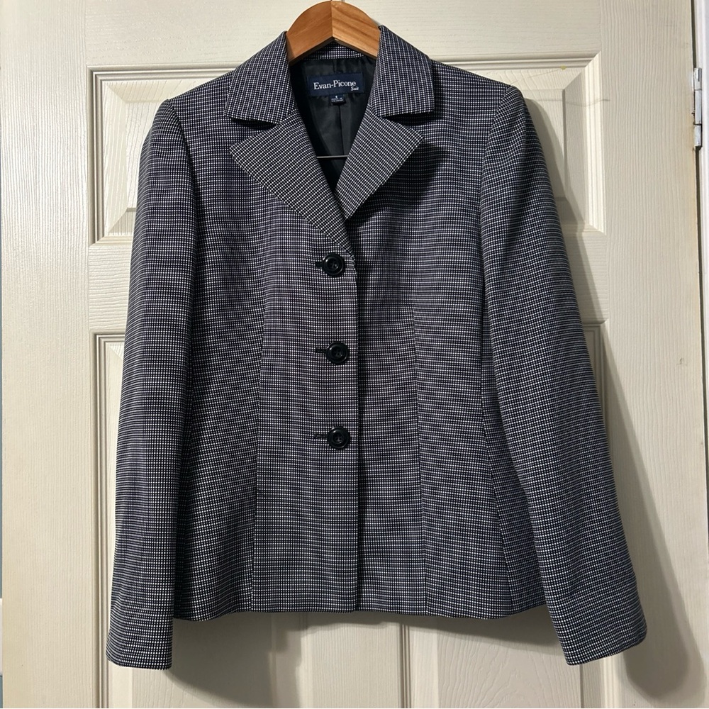 Evan-Picone Women's Suit Black And White‎ | Size 6 | Pre-owned